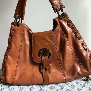 Chocolat Blu Brown Leather Hobo Shoulder Bag